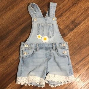 Lace Trim Wildflower Overalls